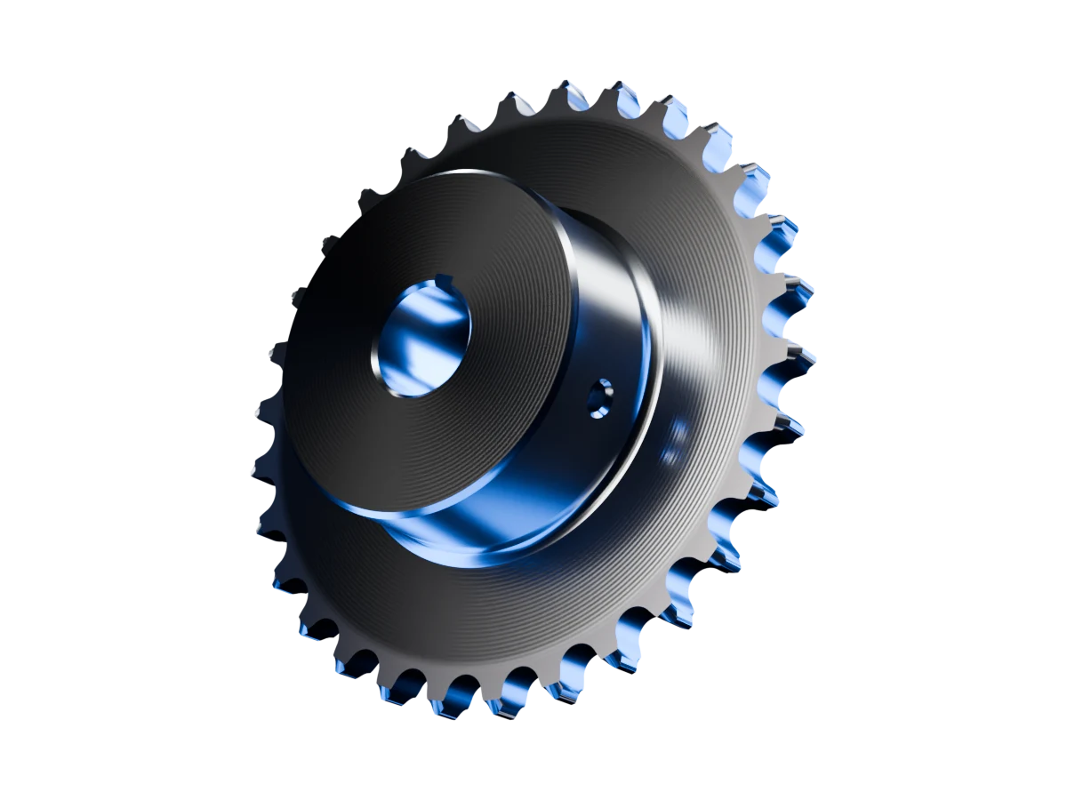 Steel roller-chain sprocket with a bored hub